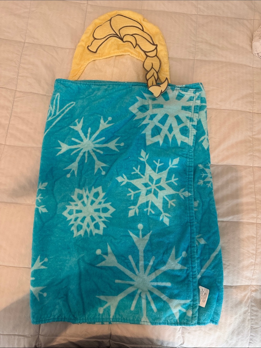 Disney Frozen Blue Snowflake Hooded Wrap with Blonde Braid (Elsa)